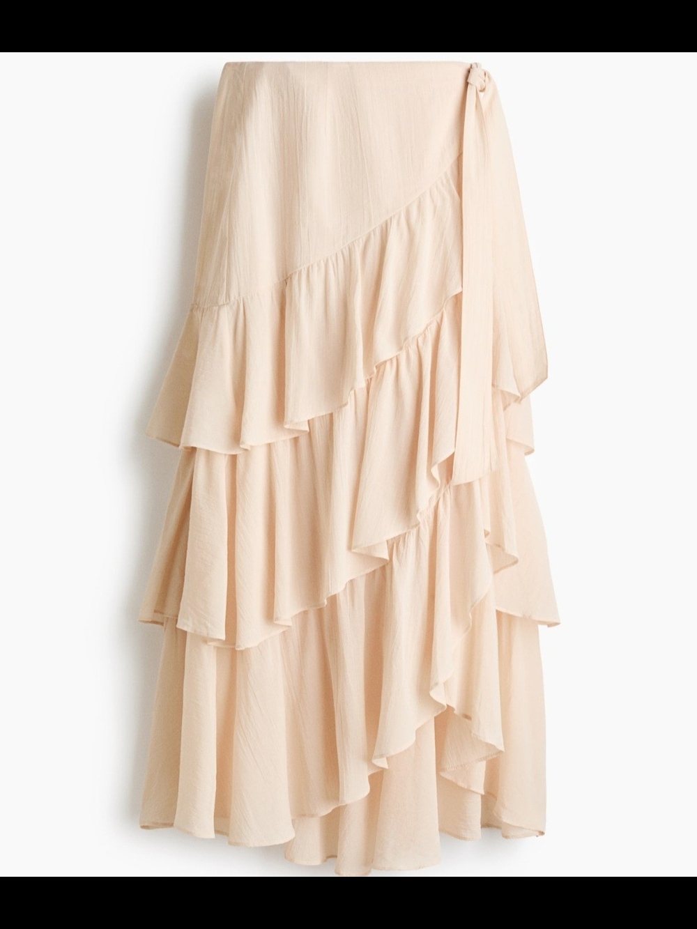 Tiered Ruffle Maxi Skirt in Blush